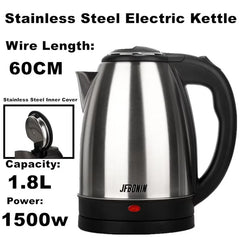 Stainless Steel Electric Kettle 1.8L 220V Silver Black