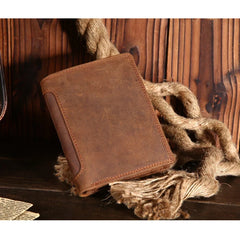 Genuine Leather Wallet for Men Mini Money Bags Short Purse Credit Card Holder