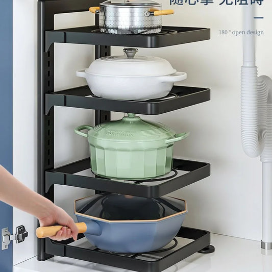 The Kitchen Is Equipped with Stainless Steel Shelves, Storage Racks, Sinks, and Multi-layered