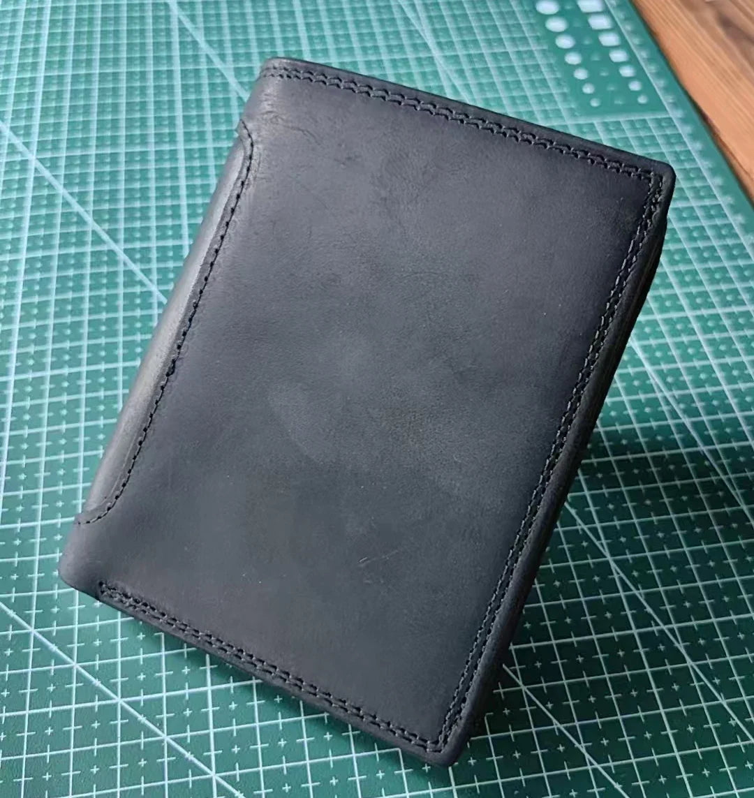 Genuine Leather Wallet for Men Mini Money Bags Short Purse Credit Card Holder