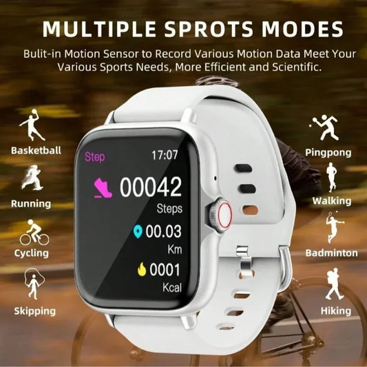 New smartwatch for men and women,  rotating button, Bluetooth response, fitness and sports watch