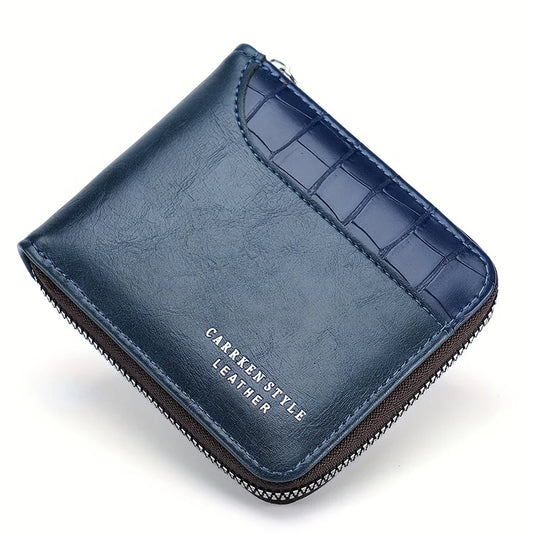 Men’s Leather Wallet Luxury Purse Zipper Card Holders
