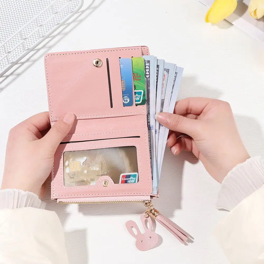 Women's Wallet PU Leather Foldable Portable Lady Coin Purses