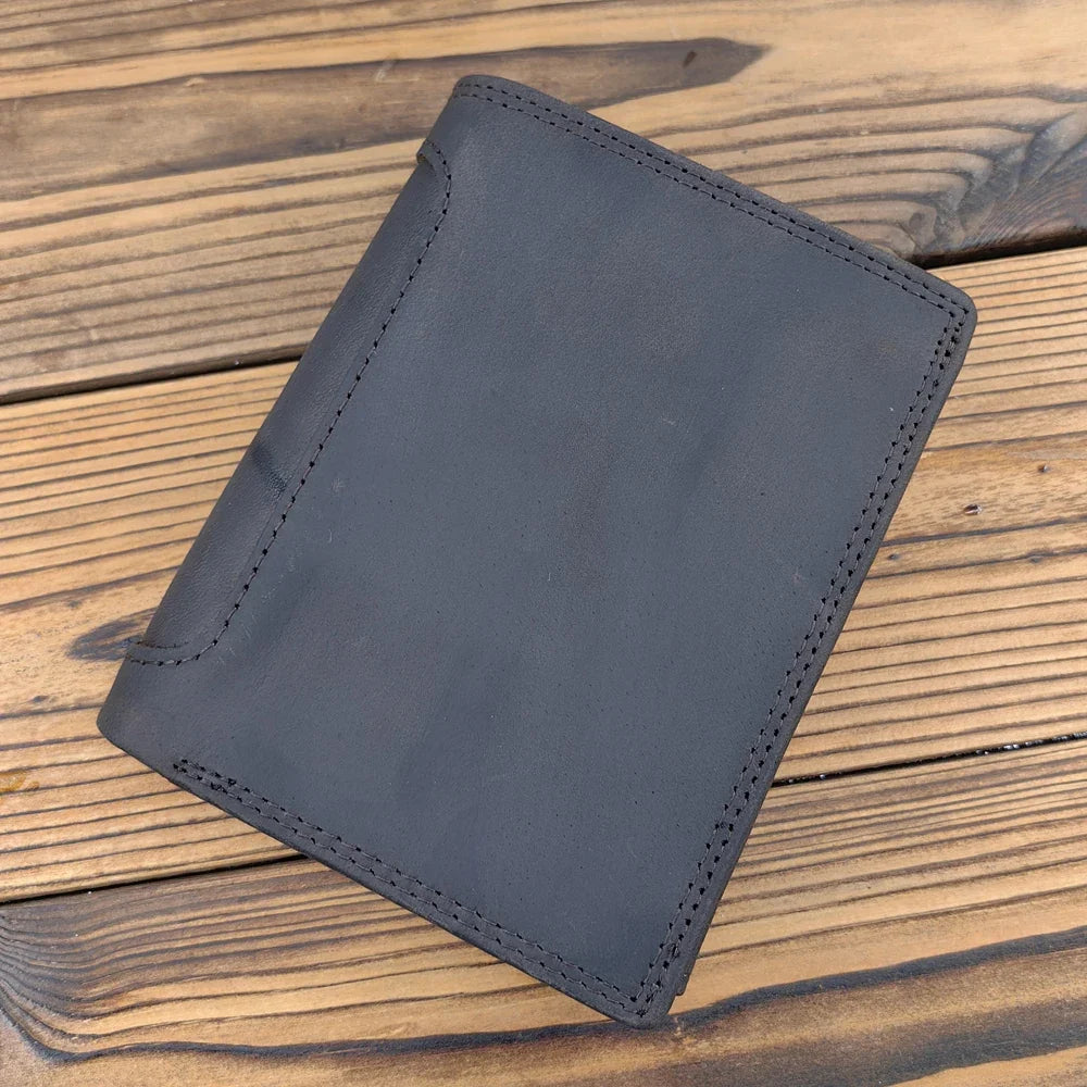 Genuine Leather Wallet for Men Mini Money Bags Short Purse Credit Card Holder