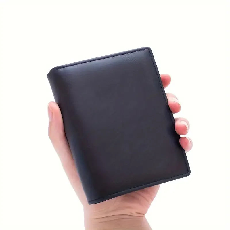 Men's Genuine Leather Wallets Coin Purse Vintage Vertical Short