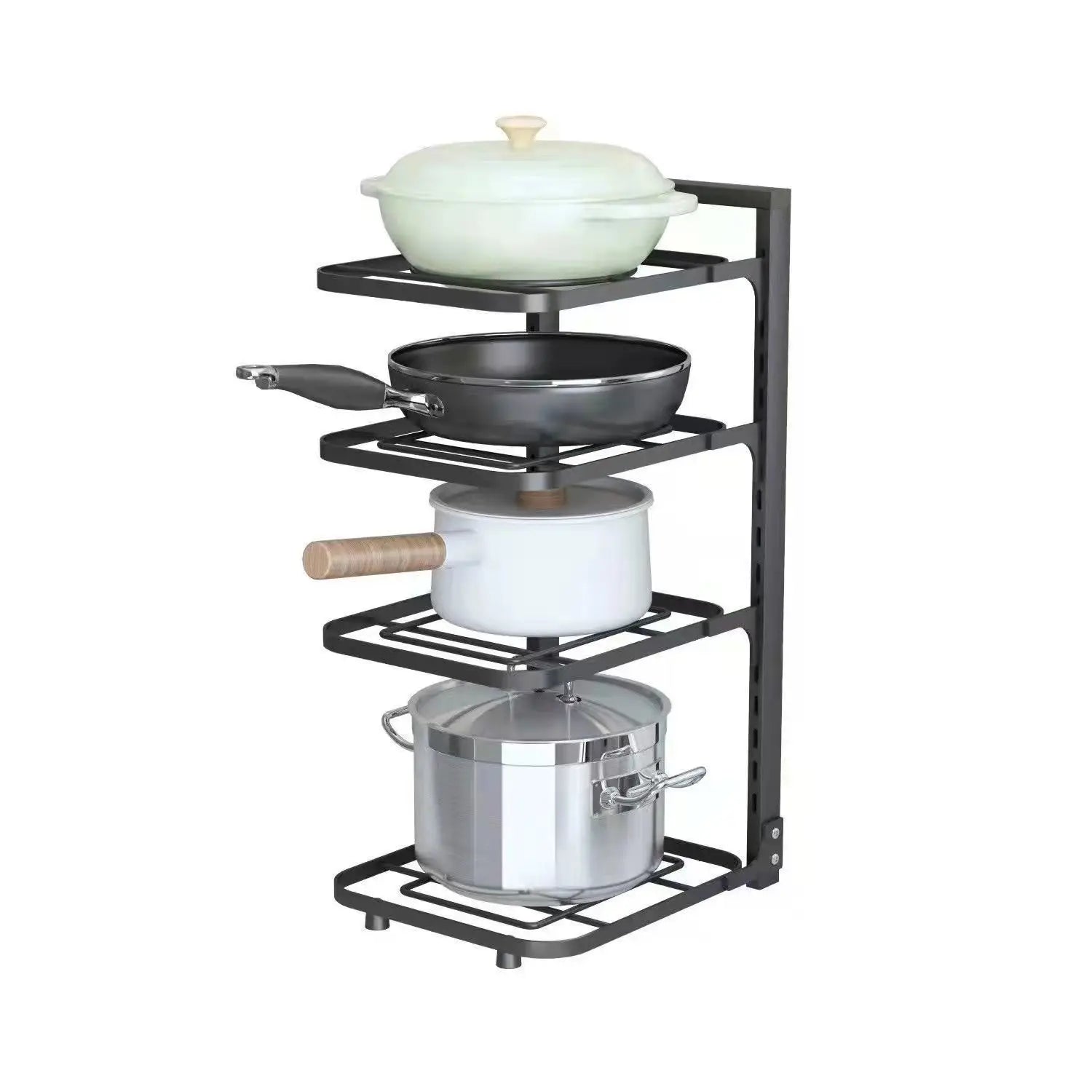 The Kitchen Is Equipped with Stainless Steel Shelves, Storage Racks, Sinks, and Multi-layered
