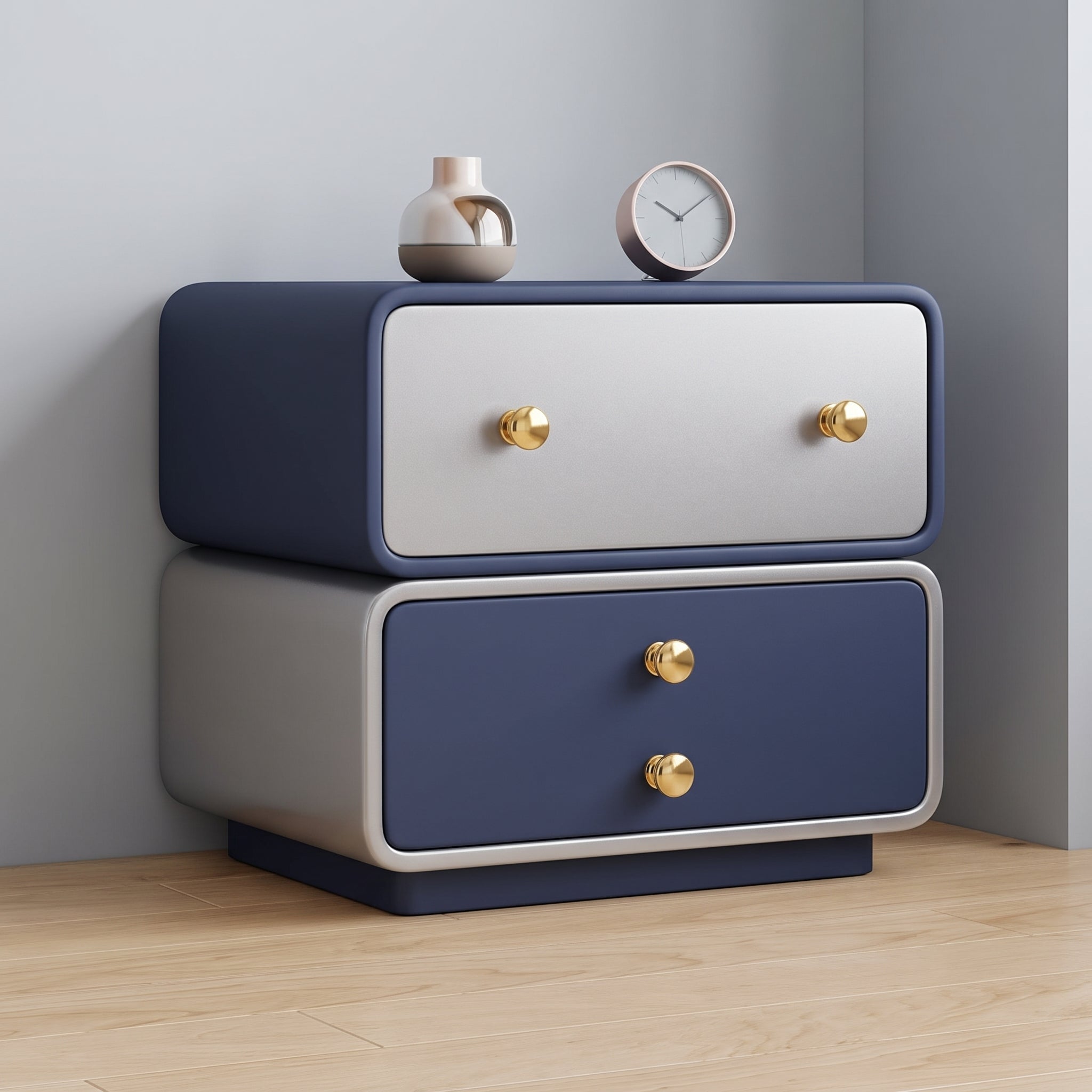 Modern Bedside Table with Storage Drawers