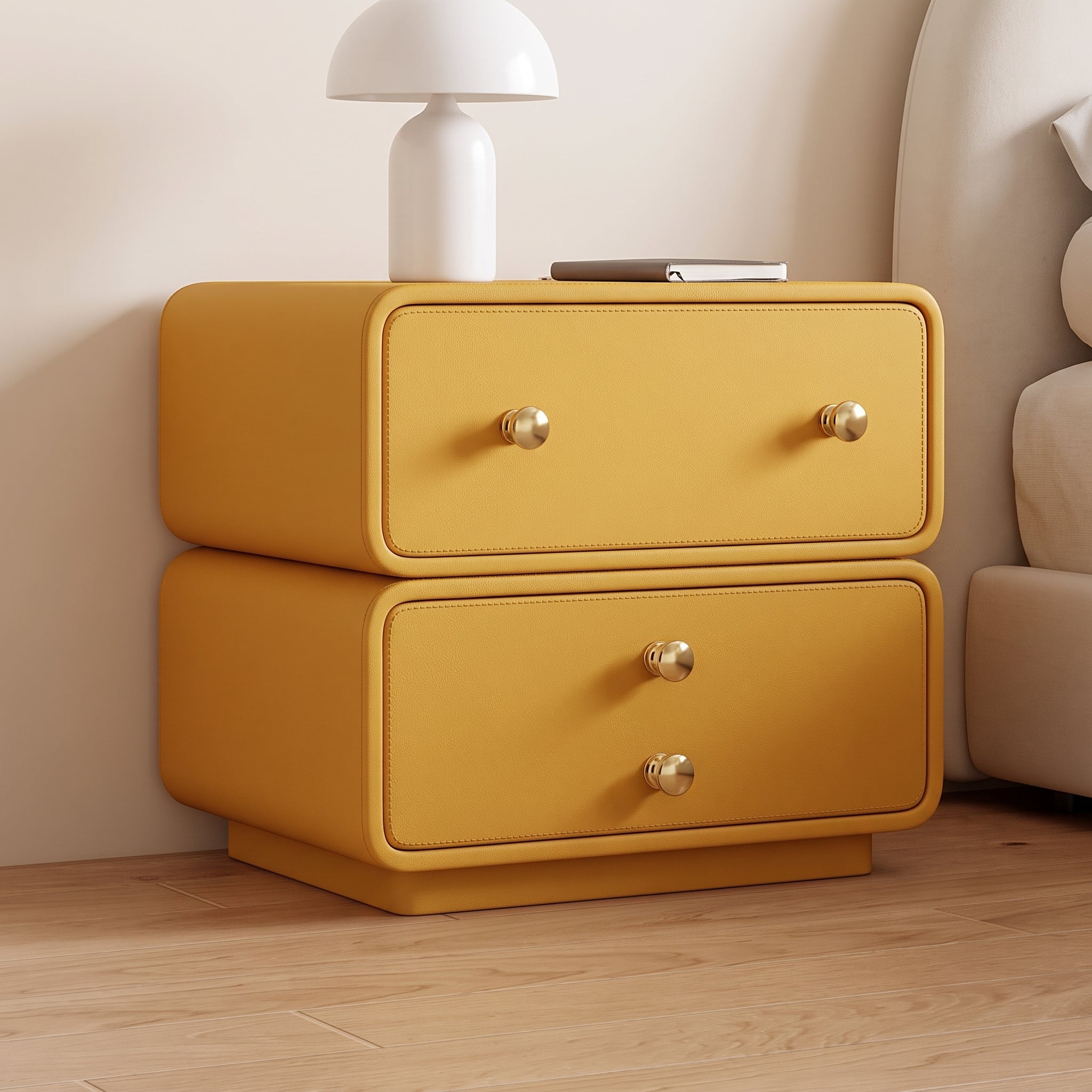 Modern Bedside Table with Storage Drawers