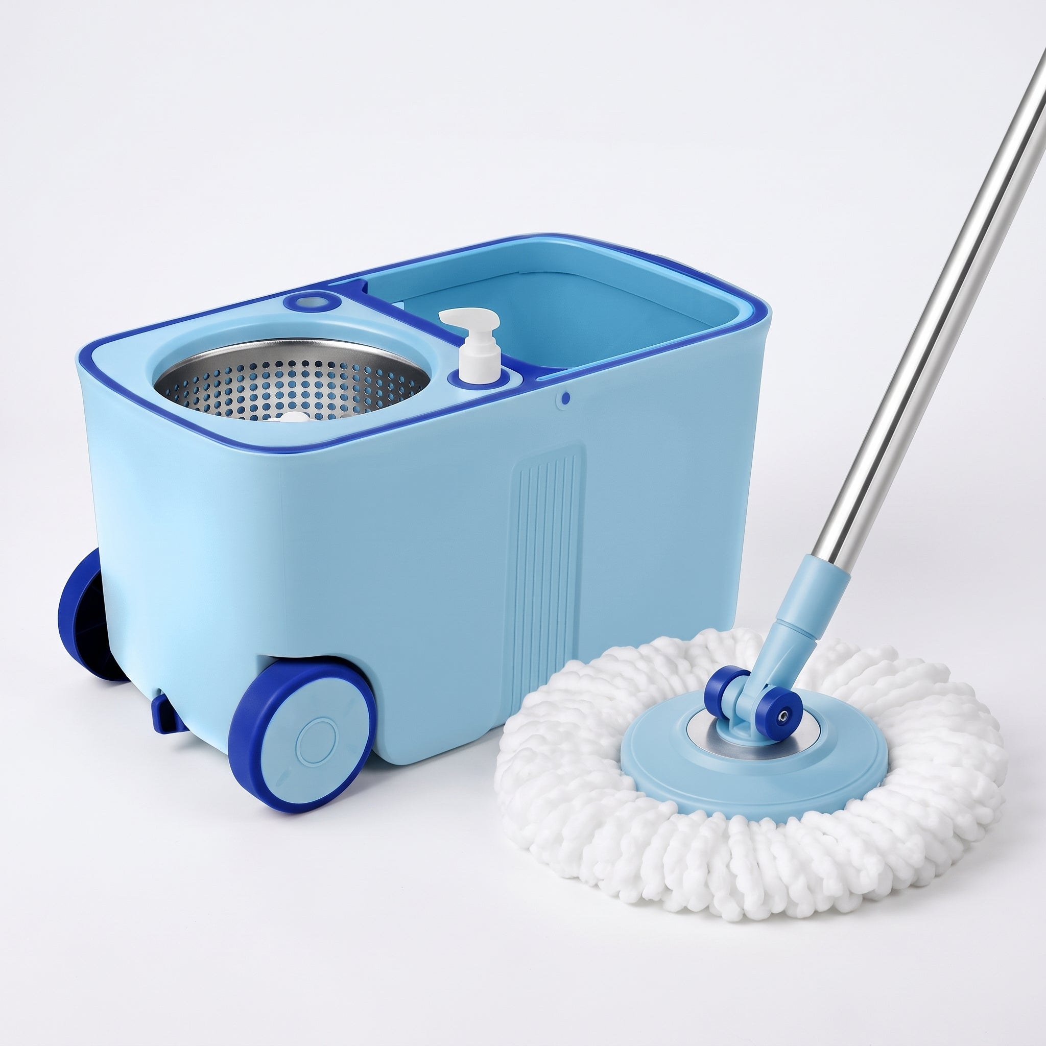 Spin Mop & Wheeled Bucket Set – Easy Hands-Free Cleaning