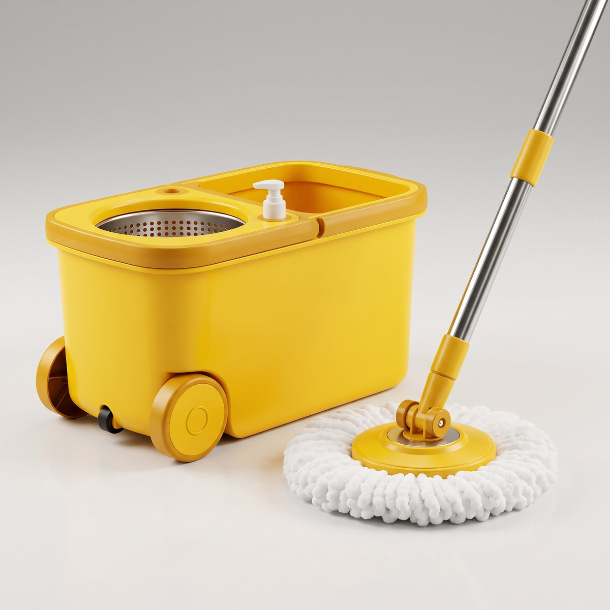 Spin Mop & Wheeled Bucket Set – Easy Hands-Free Cleaning