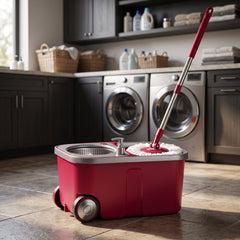 Spin Mop & Wheeled Bucket Set – Easy Hands-Free Cleaning