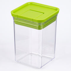 Airtight Square Food Storage Container – Clear Push-Button Lid