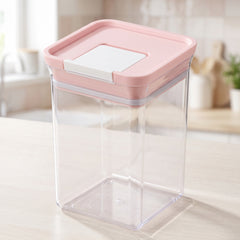 Airtight Square Food Storage Container – Clear Push-Button Lid