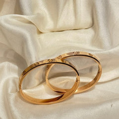 Gold Love Bangle Bracelet Kara